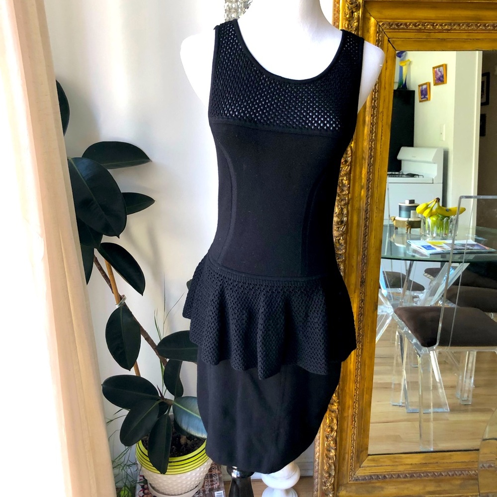 Milly black knit dress size small